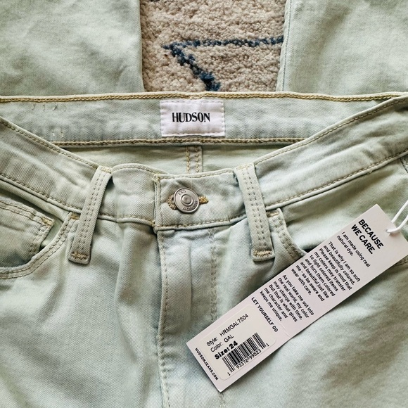 Hudson Blair Gal light wash straight cuffed crop stretch women jeans NWT sz 24 - Picture 3 of 5